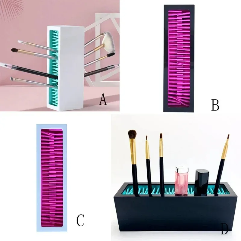 Silikon-Kosmetik-Aufbewahrungsbox mit Stifthalter, Desktop-Lippenstift-Augenbrauenstift und Make-up-Pinsel-Aufbewahrungsregal