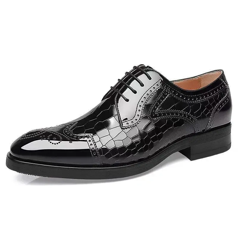Обувь резня Oxford Shoes Men's Brogue Trode Shoes Patchwork кожа