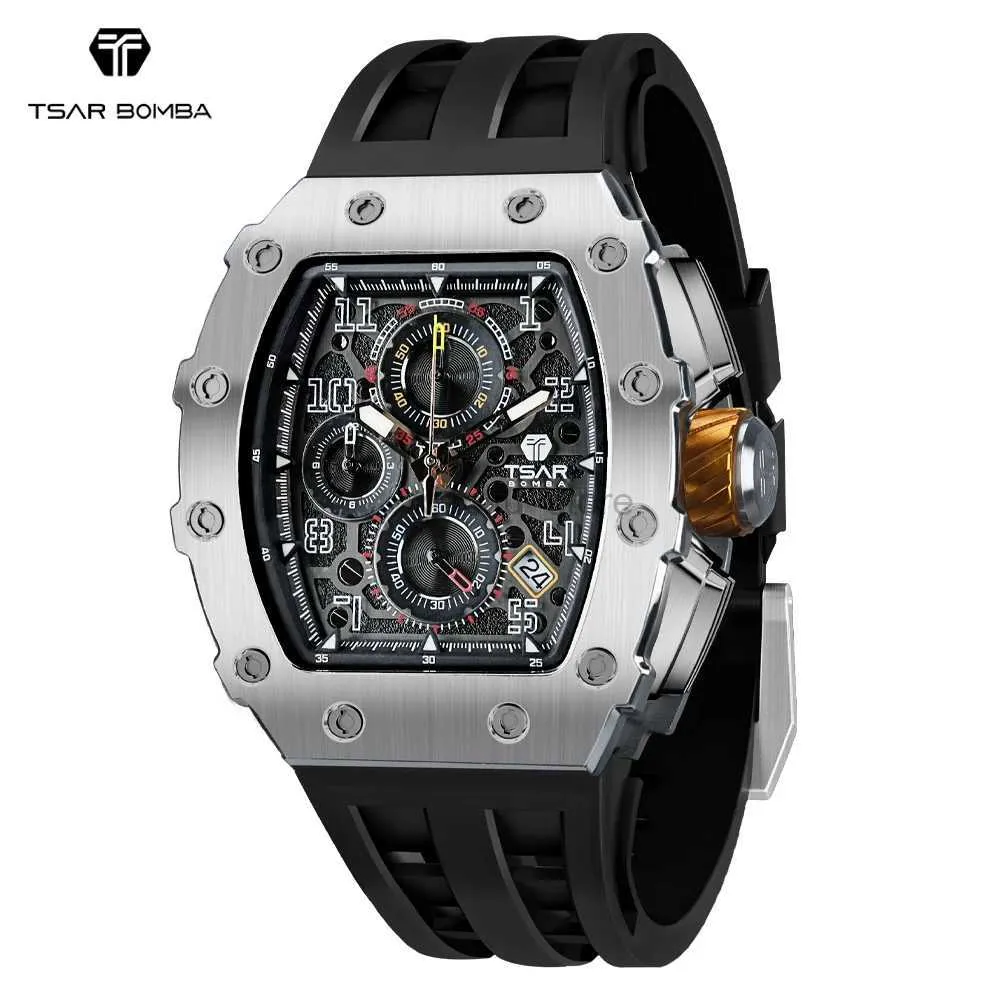 腕時計皇帝ボンバラグジュアリーブランドトノーデザイン防水ステンレス鋼ファッション長方形メンズウォッチ240319