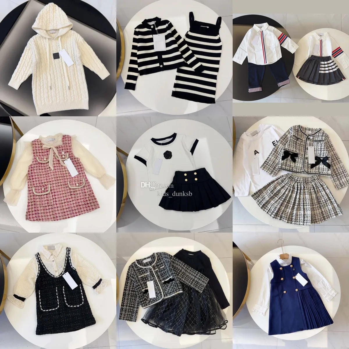 Enfants filles tout-petits vêtements de marque bébé robe 2t jupe ensembles coton vêtements pour bébés ensembles tailles 90-160 A2hK #