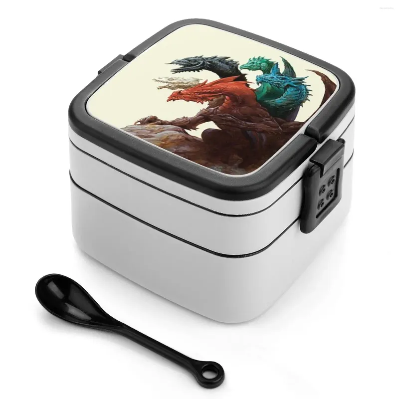 Посуда Тиамат Коробка для бенто Студенческий Кемпинг Обед Коробки для ужина Dnd And Dragon D Fantasy D20 Rpg Мифология Игральные кости Богиня