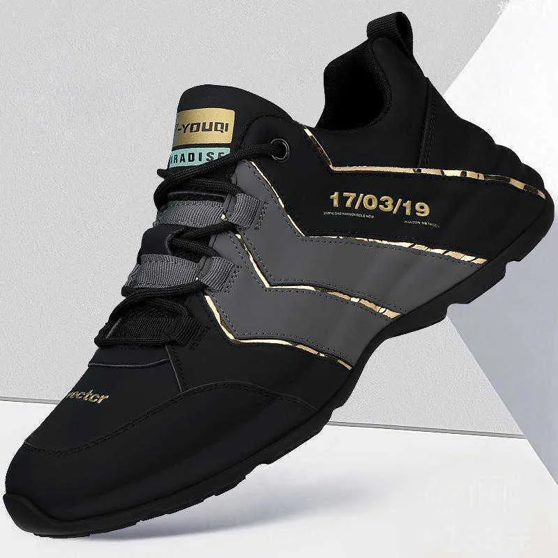 HBP Baba Olmayan Yeni Tasarım Moda Orijinal Yüksek Kaliteli PU Deri Yürüyüş Ayakkabıları Marka Tasarımcısı Erkek Koşu Ayakkabı