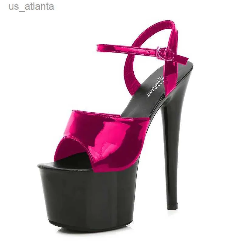 Модельные туфли, тапочки, сандалии, женская обувь, лето 2020, на высоком каблуке, на цветной платформе, с открытым носком, женская сексуальная обувь для стриптиза на тонком каблуке H240325