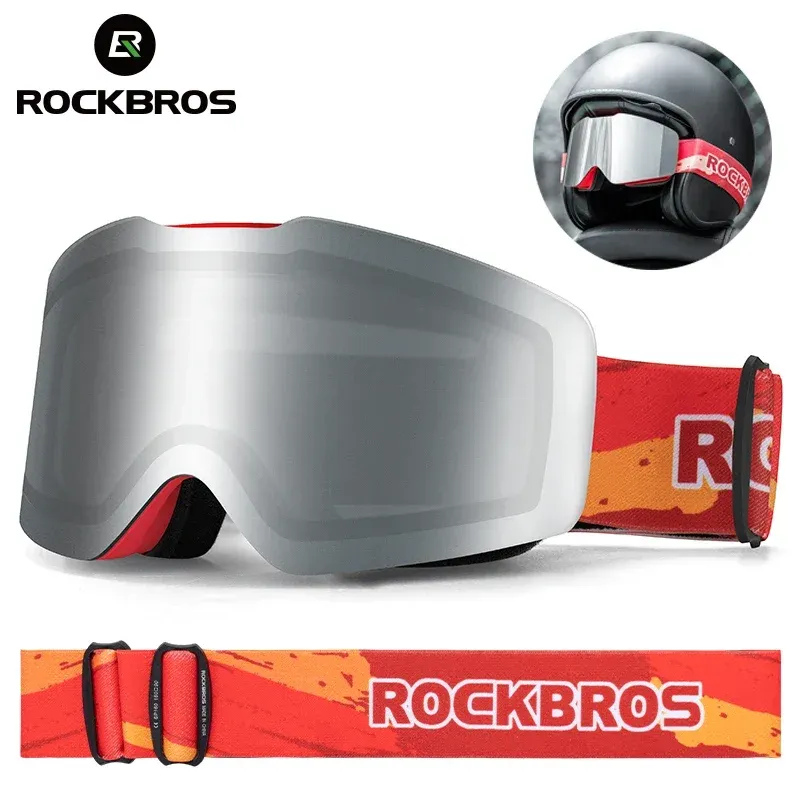 Brillen rockbros groothandel ski -bril winddichte uv400 antifog ski dubbele lagen skiën snowboardglazen masker fietsen zonnebril