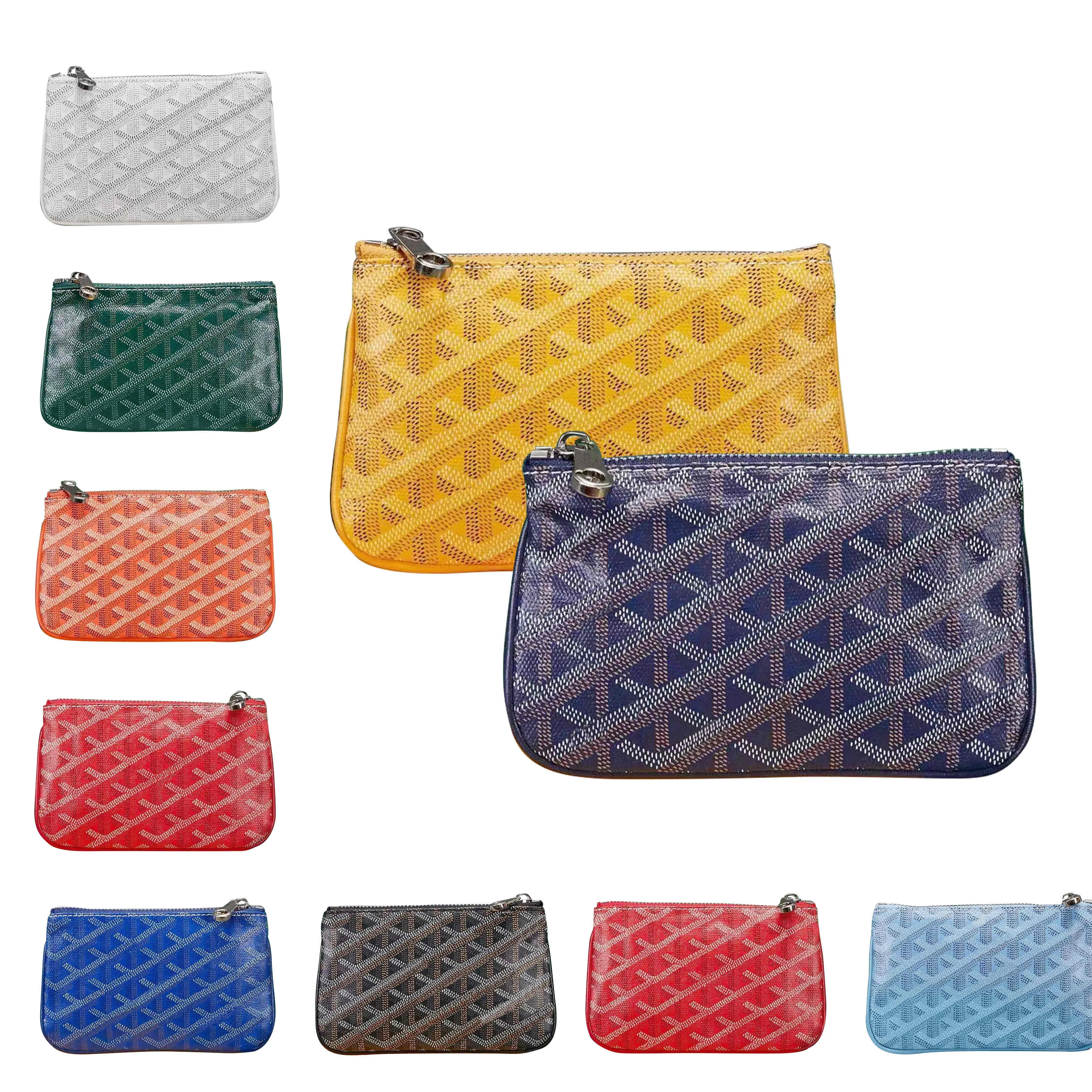 Lujo Mini Senats Carteras Clave Bolsa de embrague Muñequeras Monederos Monederos Bolsa de embrague Titular de las tarjetas para mujer Mans Diseñadores con caja Monedero Titular de la tarjeta de cuero Llavero