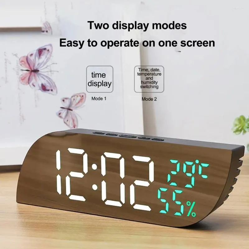 Masa saatleri dijital çalar saat modern LED ile yansıtılmış Ofis ofis dekoru için ekran otomatik dim işlevi büyük ekran