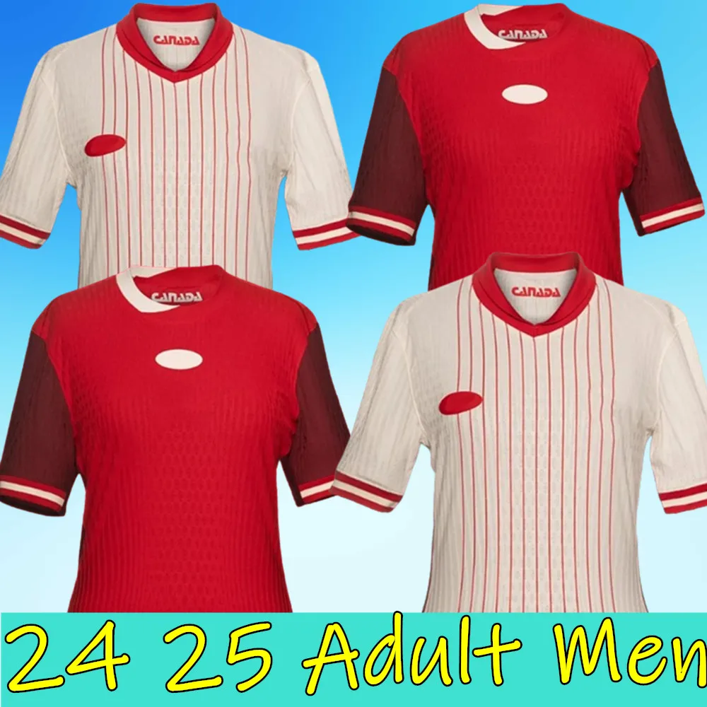 Nueva camiseta de fútbol de Canadá Maillot de Foot 2024 Copa América Copa Kit para niños 2025 Camiseta de fútbol del equipo nacional canadiense 24/25 Versión de jugador visitante BUCHANAN DAVIES DAVID