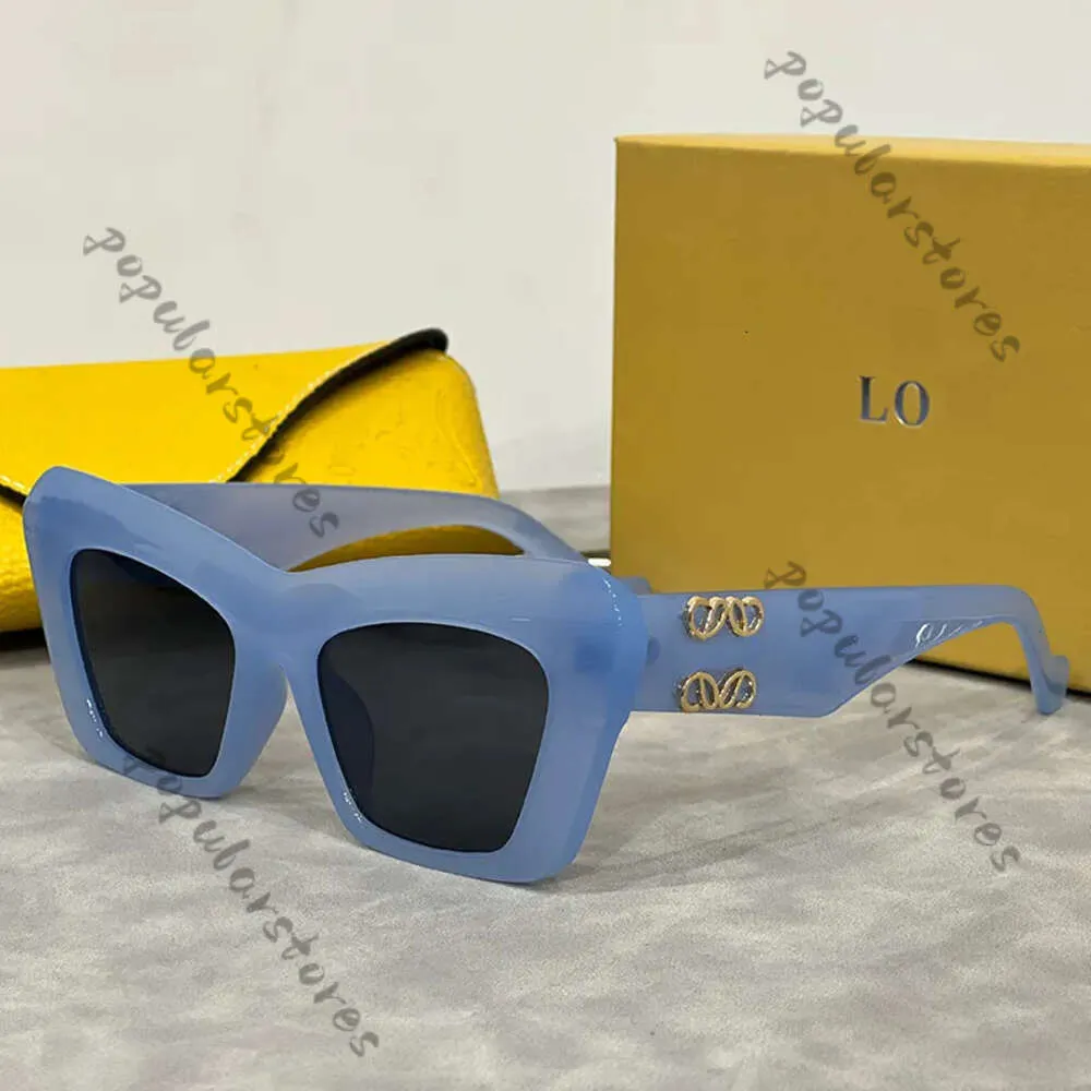 Luxury Loewee Designer Sunglasses for Women Cat Eye Sunglasses Unisex Beach Sunglasses Vintage Frames Luxury Design UV400 with Case Very Good 517