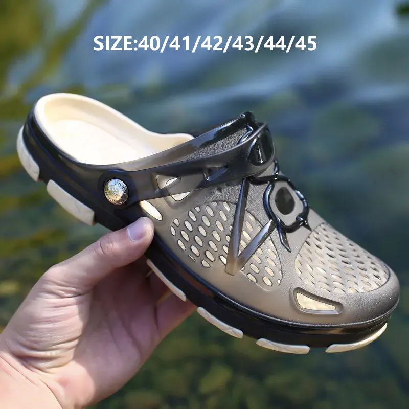 Sandalet unisex moda plaj sandaletler kalın taban terlik erkek nefes alabilen plaj ayakkabıları moda bahçe tıkanma ayakkabıları trekking trekking wading