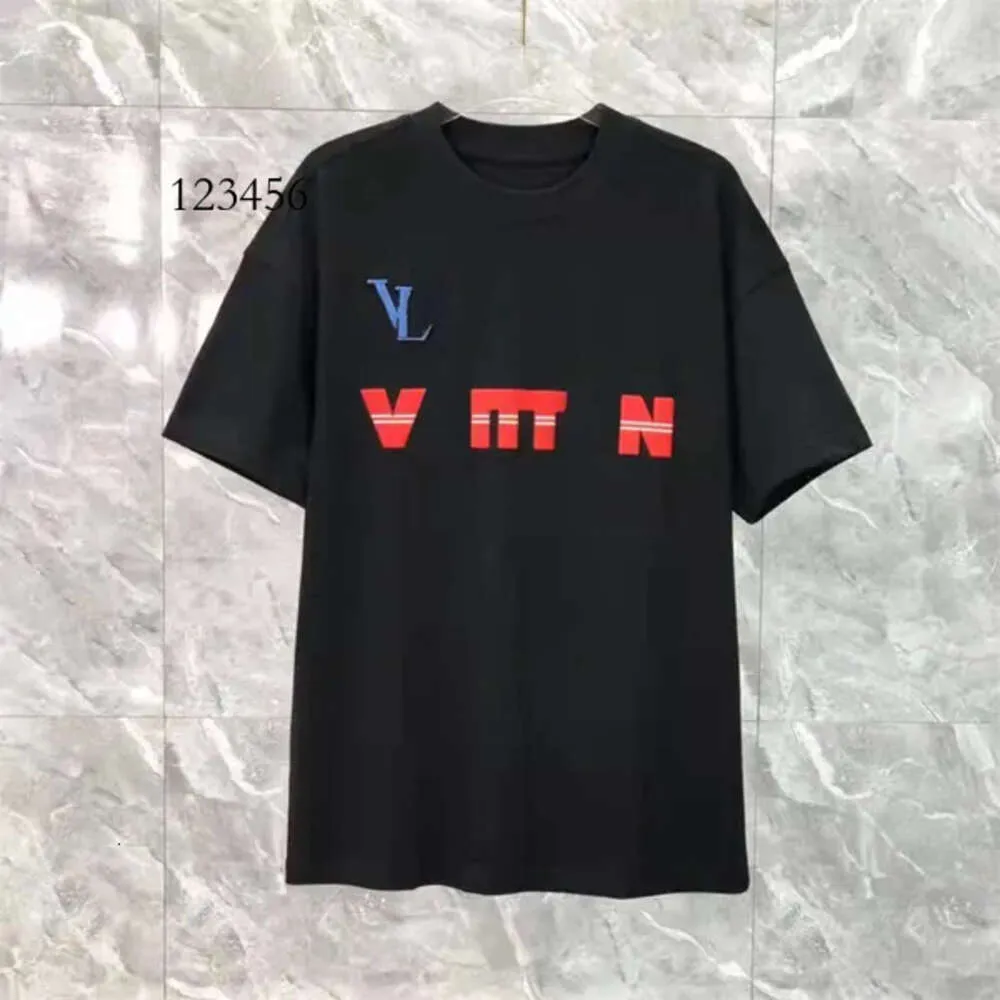 Yaz ve Kadın Tasarımcısı Gevşek Erkekler Yüksek Kaliteli Pamuklu Sıradan Gömlek Sokak Giyim Çift Kısa Kollu T-Shirt XS-5XL 554