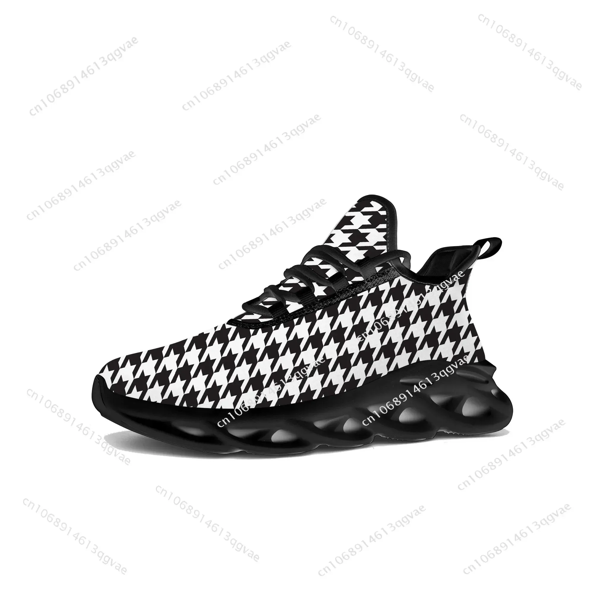 أحذية Houndstooth Pattern Flats Sneakers Mens Womens Pop Sports تعمل