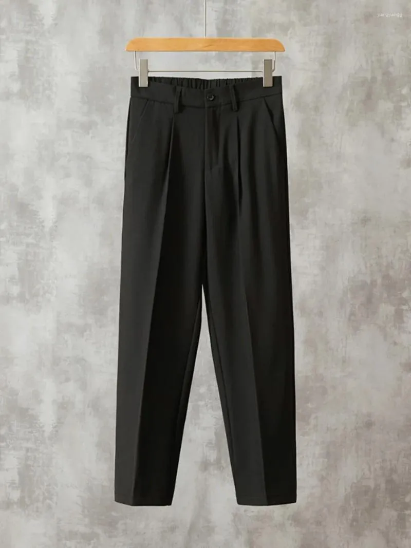 Men's Suits 2024 Gentleman Loose Straight Nine-point Trousers Autumn Drape Wide-leg Suit 1817