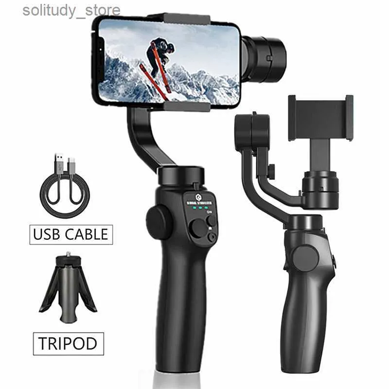 Stabilizzatori F10 Stabilizzatore per smartphone con giunto universale palmare a 3 assi iPhone Treppiede per selfie stick Samsung per registrazione video anti-vibrazione Q240319