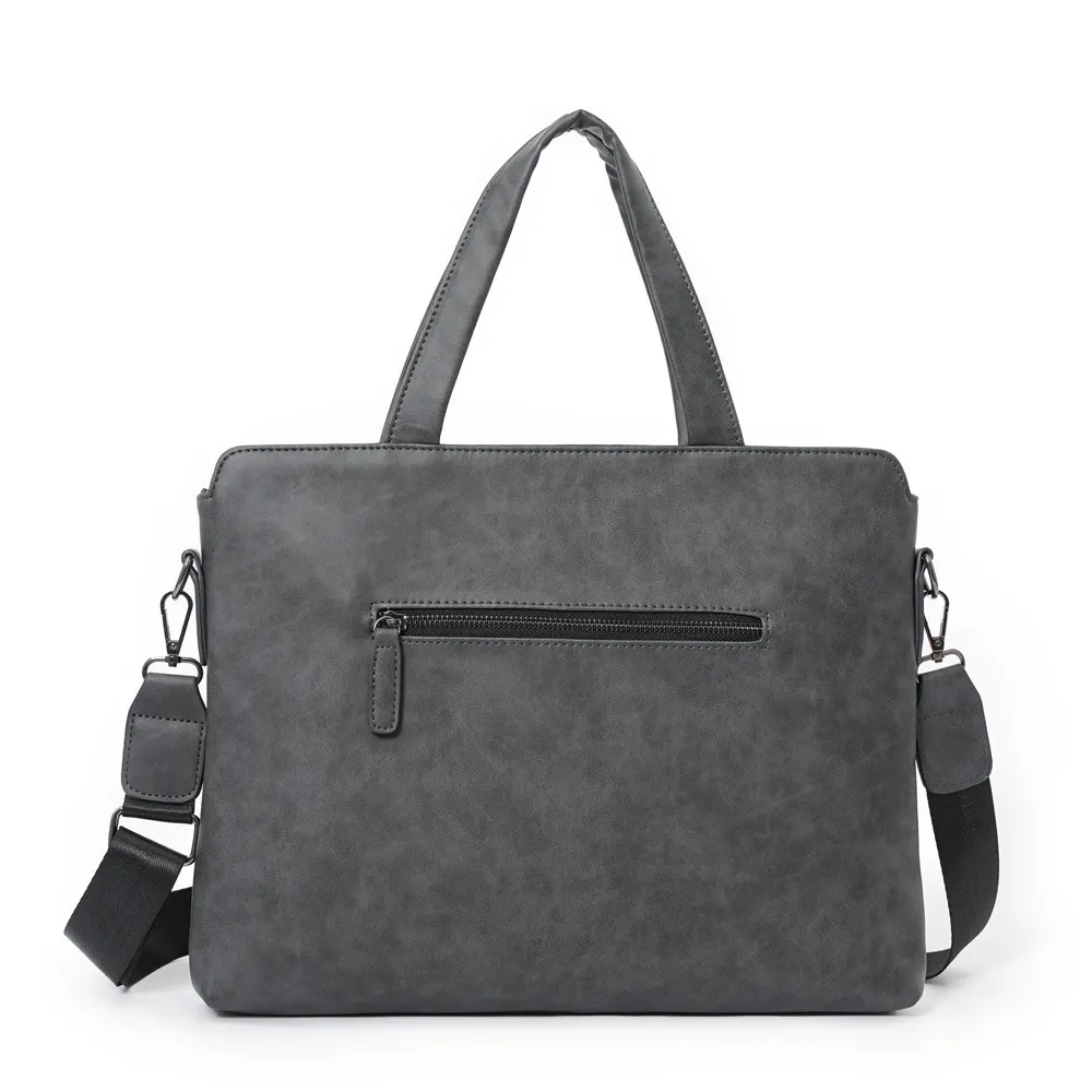 Maletín informal de lujo para hombre, negro y gris, bolso de hombro de negocios, bandolera de cuero, bolso para ordenador portátil, bolsos de viaje para hombre, diseños de bolsos para niños