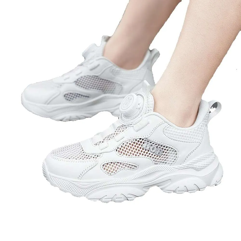 NK Babu Bean Boys White Spring e Autunno Nuova Mesh Mesh Ricetta in pelle rotante Scarpe sportive per bambini impermeabili GG