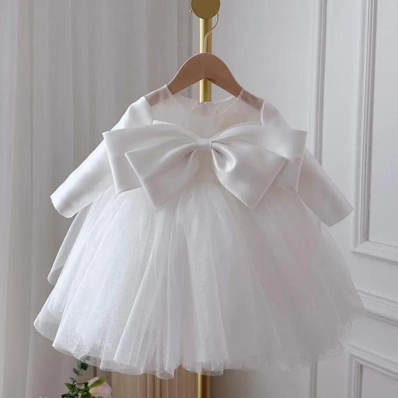 Mädchen Kleider Baby Mädchen 2024 Für Kinder Großen Bogen Prinzessin Tutu Kleid Geburtstag Party Tragen