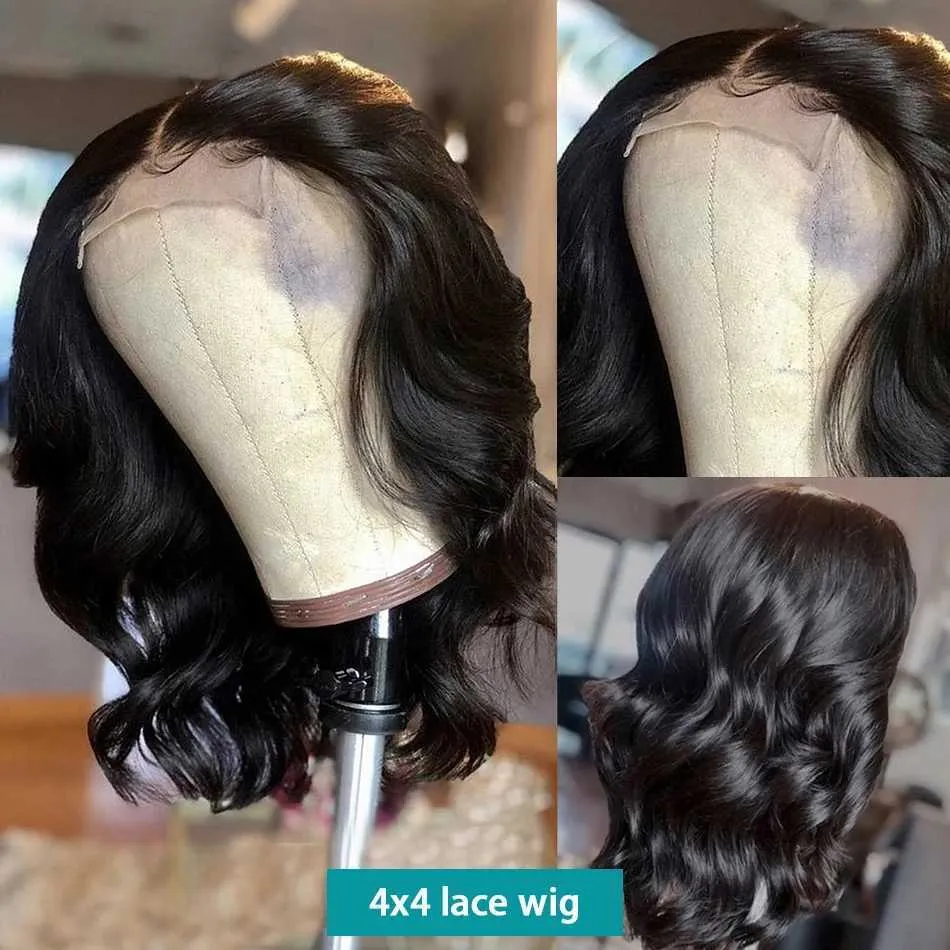 Synthetic Wigs Synthetic Wigs Cosdelu 5X5 Transparent Body Wave Lace Frontal Wigs 12 14 16 Inch 4X4 Lace Closure 180% Density Wig Peruvian Human Hair Remy 240328 240327