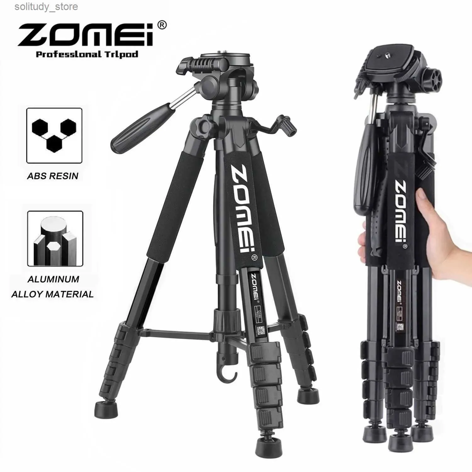 Stabilisatoren 187 cm/73 Zoll hoch Zomei Stativständer für professionelle Kamera Spotlight Teleskop Fernglas 360 drehbarer Telefonhalter für Video Q240319