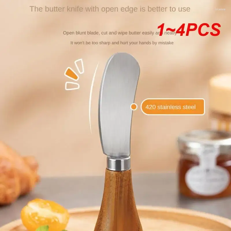 나이프 1-4pcs 토스트 스프레더 사용하기 쉬운 세련된 편리한 빵 토핑 트렌드 아침 식사 필수 버터 나이프 스탠드 업 디자인