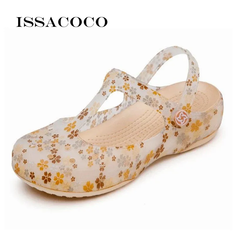 Sandali piattaforma estiva femminile gelatina casual sandali scarpe da giardino piatto sandali da spiaggia per ragazze scivoli da esterno scivolano su buco ladies scarpe