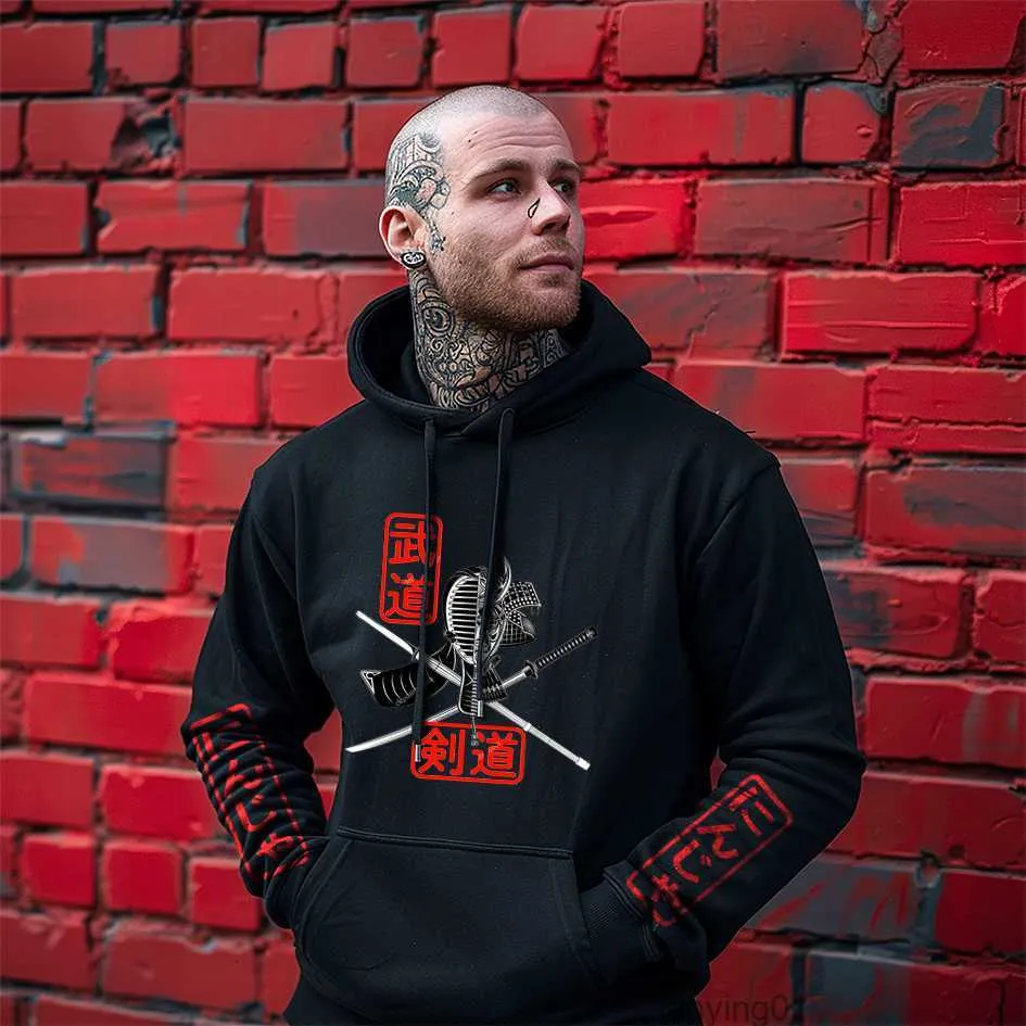 2024 Hoodie Mens and Womens Pullover Hooded Sportswear Loose Designer Outdoor Round Neck Lång ärm Letter Print #A10090LOVELY JAPANSKA SAMURAI NINJA WORKS