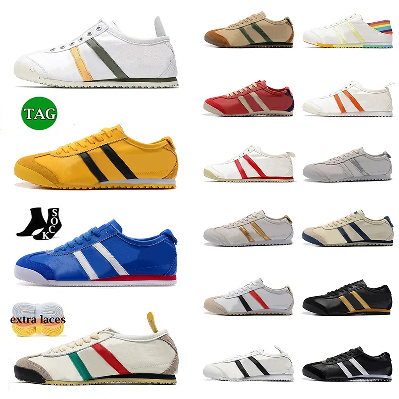 Lüks Tiger Meksika 66 Loafers Marka Tigers Spor Ayakkabı Eğitmenleri Vintage Platform Tasarımcı Sıradan Onitsukass Ayakkabı OG Orijinal Runner Beyaz Siyah Kadınlar Erkekler Slip-On