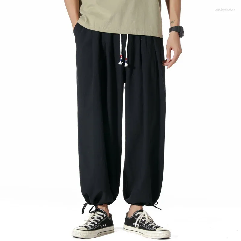 Men's Pants 2024 Autumn Chinese Wind Japanese Loose Fat Plus Lantern Cotton Casual