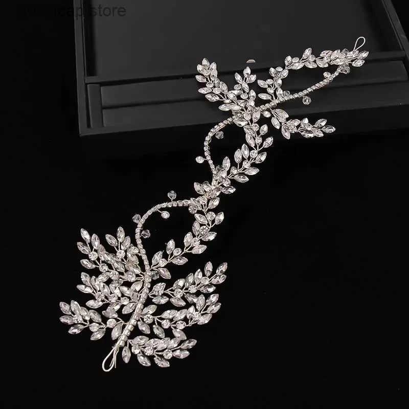 Diademi Perla Strass Donna Fascia Accessori per capelli da sposa Per le donne Sposa Tiara Fascia per capelli Gioielli Argento Colore Fascia per capelli Y240319