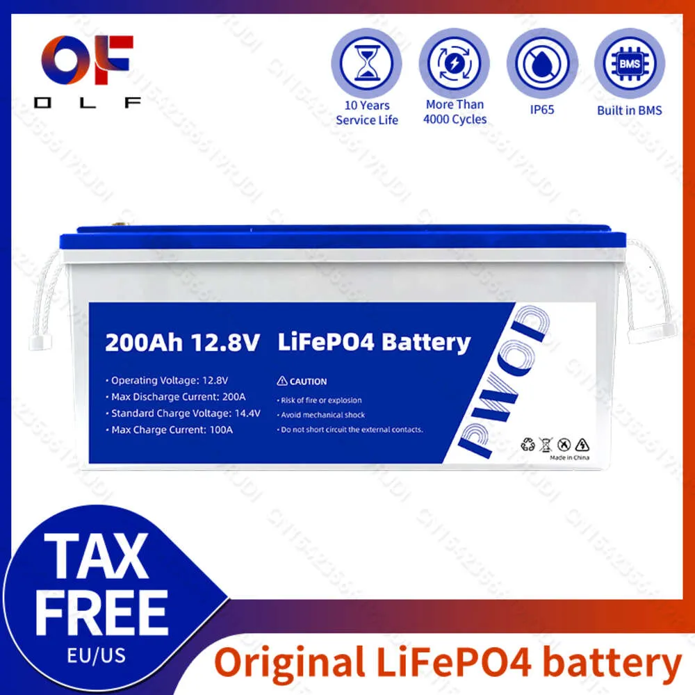 新しい12V 200AH LifePO4バッテリーパック充電式リチウムリン酸塩バッテリーパックビルトインBMS 24V 48VソーラーシステムRV