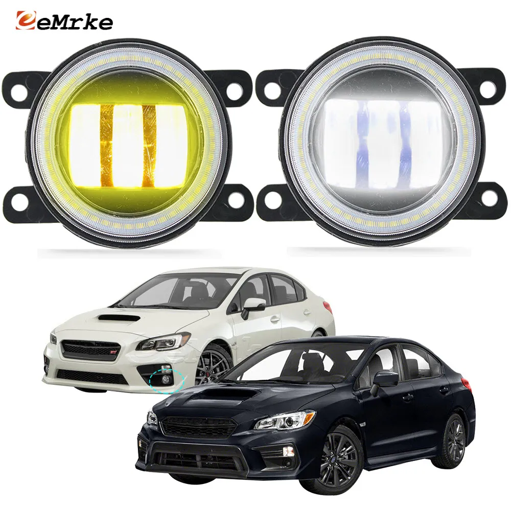 EEMRKE Led-mistlamp DRL 30W / 40W met heldere lens Subaru WRX S4 / WRX STi 2015-2019 LED Angel Eyes Auto-dagrijverlichting 12V mistlamp