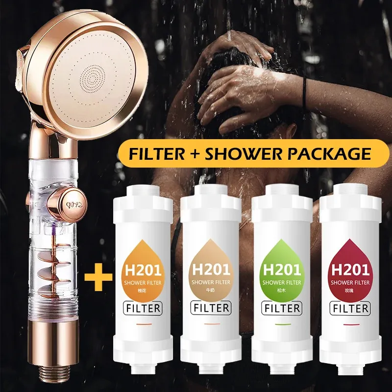 Filtro per doccia con fragranza per la pelle Testa di vitamina C Addolcitore d'acqua profumato Migliora i capelli Accessori per il bagno 240314