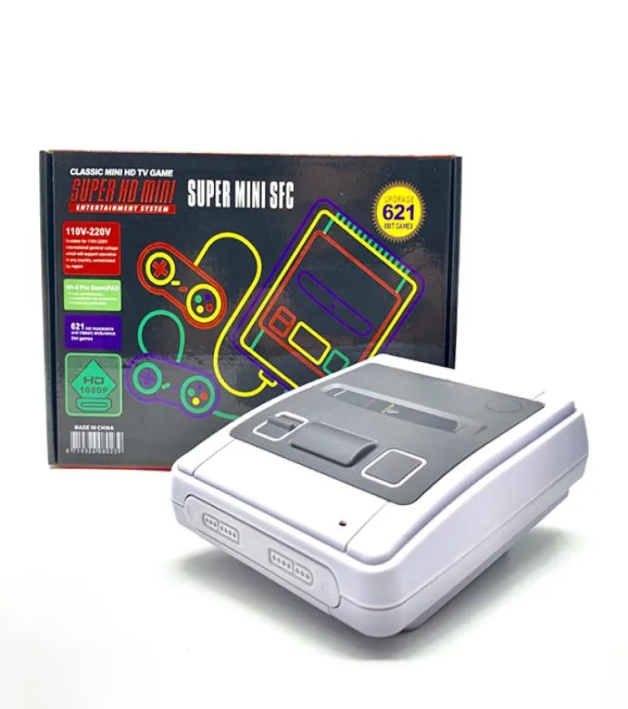 Console di gioco Mini NES classica Retro 621 HD SFC 4K TV Videogiochi a 8 bit Due controller Giocatore di gioco portatile Famiglia Regalo d'infanzia1276763