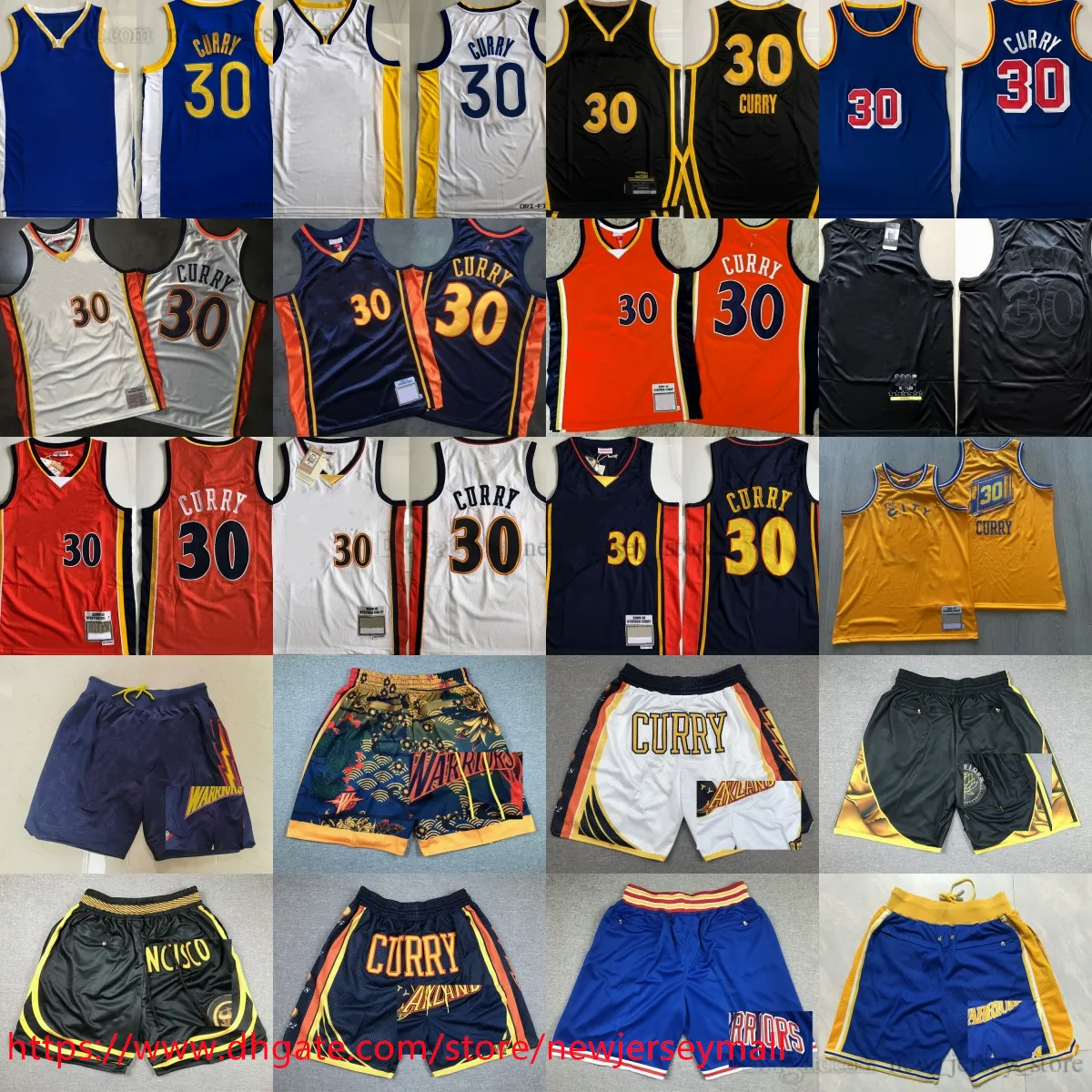 الكلاسيكية الرجعية الأصيلة التطريز 2009-10 كرة السلة 30 Stephencurry Jersey Vintage Blue Orange White Treatable Sport Real Stitched Jersey Shorts New City