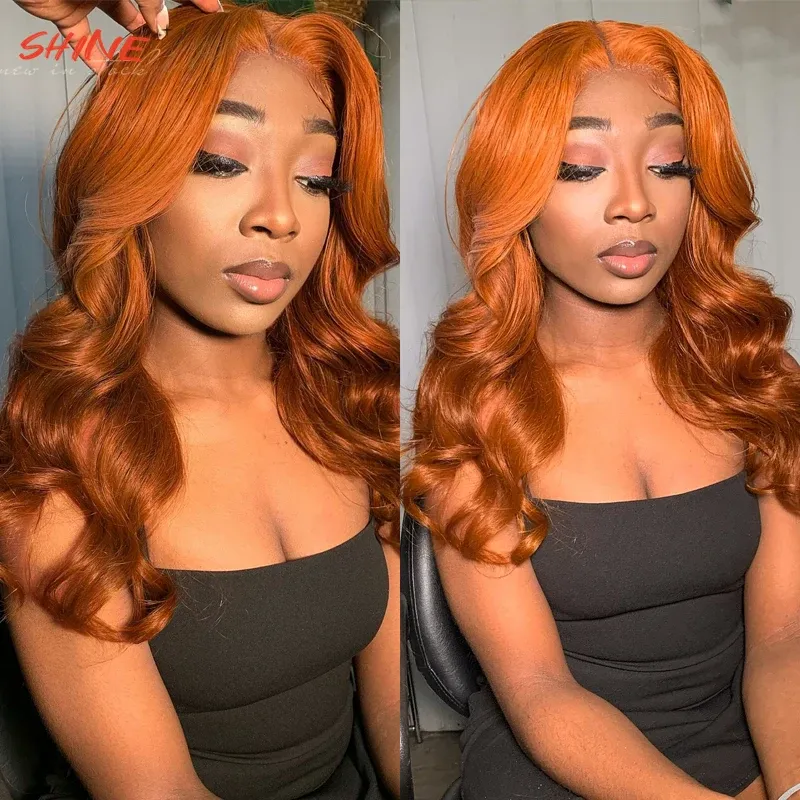 Wigs Ginger Orange Synthetic Wig Body Wave Cosplay Hair Wigs For Women Long Straight Hair Wig Natural Cosplay Party Heat Resistant