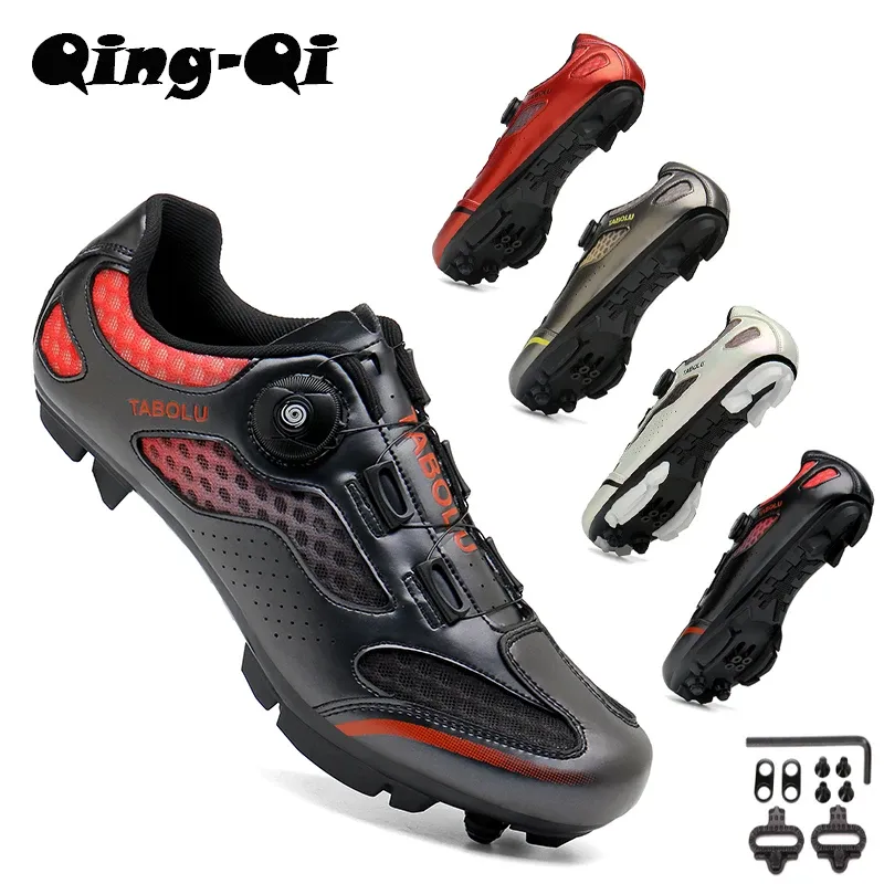 Footwear QQT15 2023 MENS MTB SHOES Självlåsande cykelskor Kvinnor Racing Speed ​​Road Bike Sneakers för Mens Sapatilha Ciclismo3648