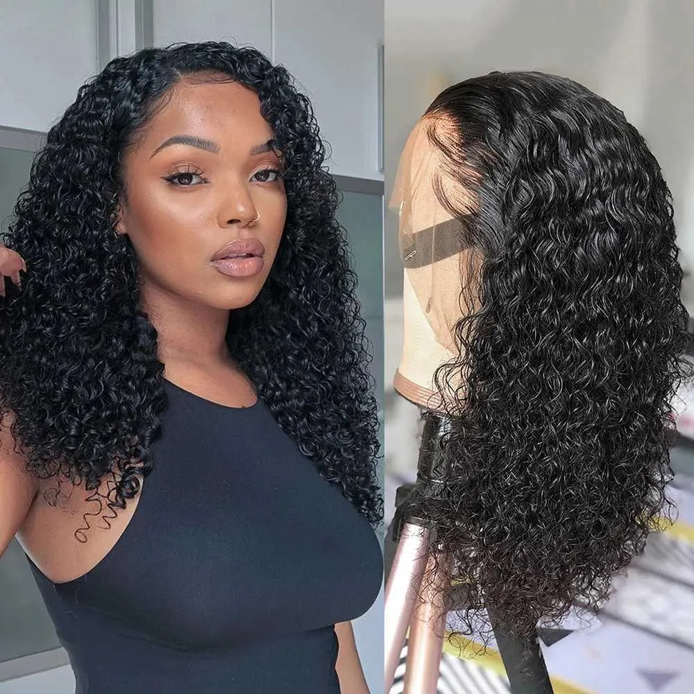 Synthetische Perücken menschliche Chignons lockiger Bob menschliches Haar Perücken 13x4 Spitzenverschluss Perücken Kurzer Bob Pixie geschnitten Kinky Curly Spitzenfront menschliche Haar Perücken Remy Spitze Frontaler Perücken 240327