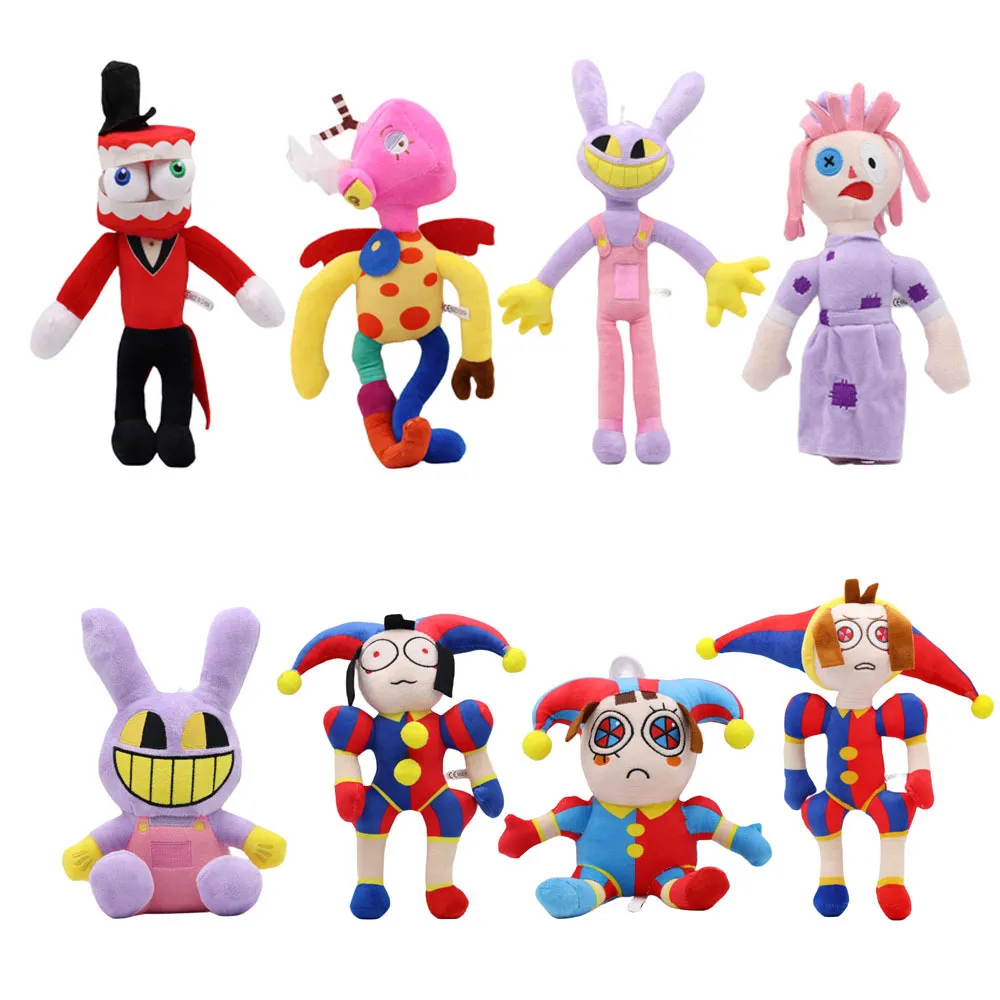 Vente en gros de jouets en peluche de cirque numérique mignons et magiques, jeux pour enfants, camarades de jeu, cadeaux de vacances, décoration de la maison