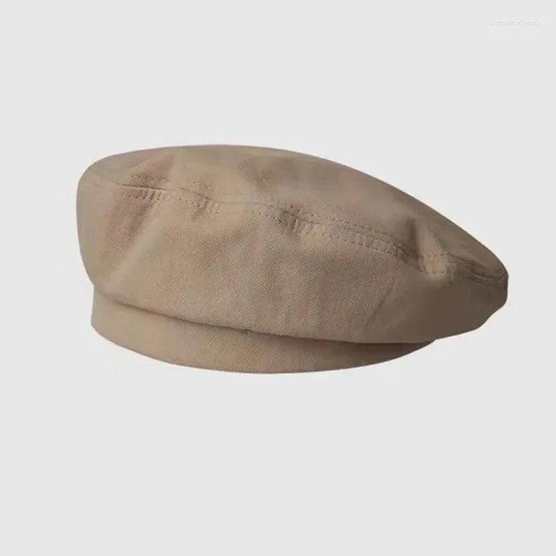 Berets 1PC Wiosna i lato ośmiokątna kapelusz dla kobiet vintage bawełniana czapka malarz stałych kolorów akcesoria odzieżowe