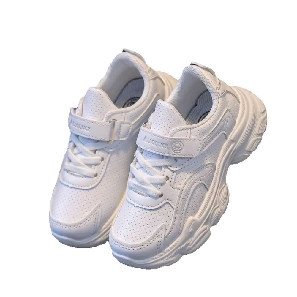 NK Chaussures de course pour enfants de sport pour garçons, petites filles de maternelle, chaussures de course blanches pour élèves du primaire, surface en maille pour grands enfants GG