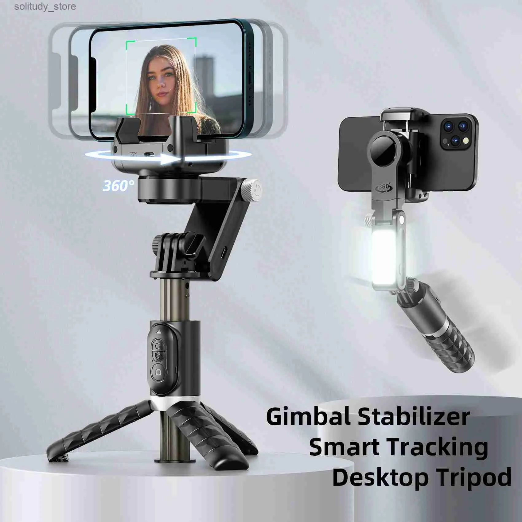 Stabilisateurs Stabilisateur de joint universel tenu dans la main de bureau rempli de support de téléphone portable sans fil de trépied de bâton de selfie léger pour les nouveaux téléphones Q240319