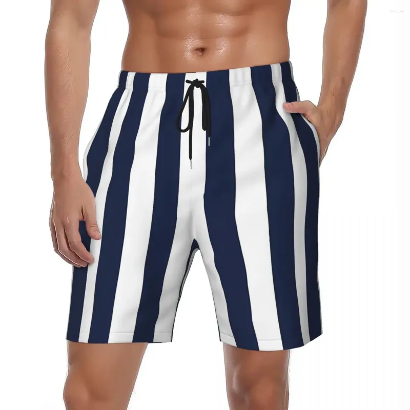 Shorts pour hommes Summer Board Hommes Navy Blue Stripe Sports Fitness Fashion Beach Pantalon court Classique Respirant Maillot de bain Plus Taille