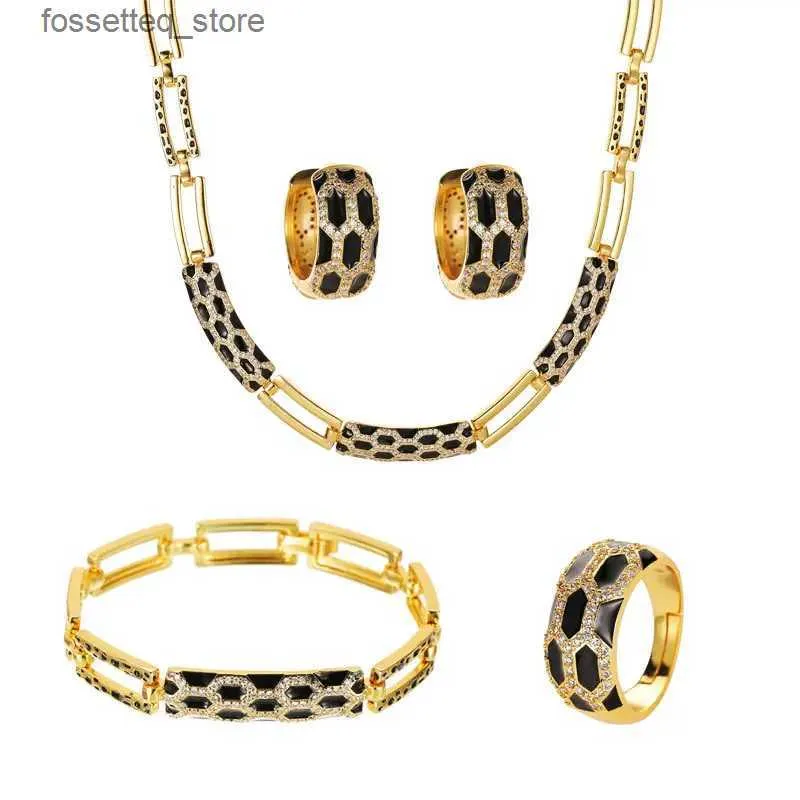 Charme Bracelets SINZRY personnalité conception fête bijoux ensembles hotsale points strass vintage pendentif collier boucle d'oreille anneau ensemble de bijoux L240319
