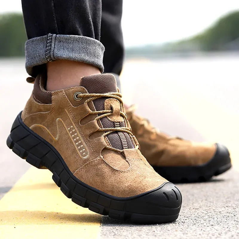 Bottes Chaussures de sécurité pour hommes Pincurez-vous des baskets extérieures Bottes de sécurité en acier