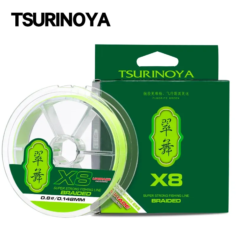 Linee TSURINOYA PE lenza intrecciata 100M 150M H8 8 fili intreccia lenza da pesca ad alta resistenza ultra liscia 1450LB pesca in acqua salata