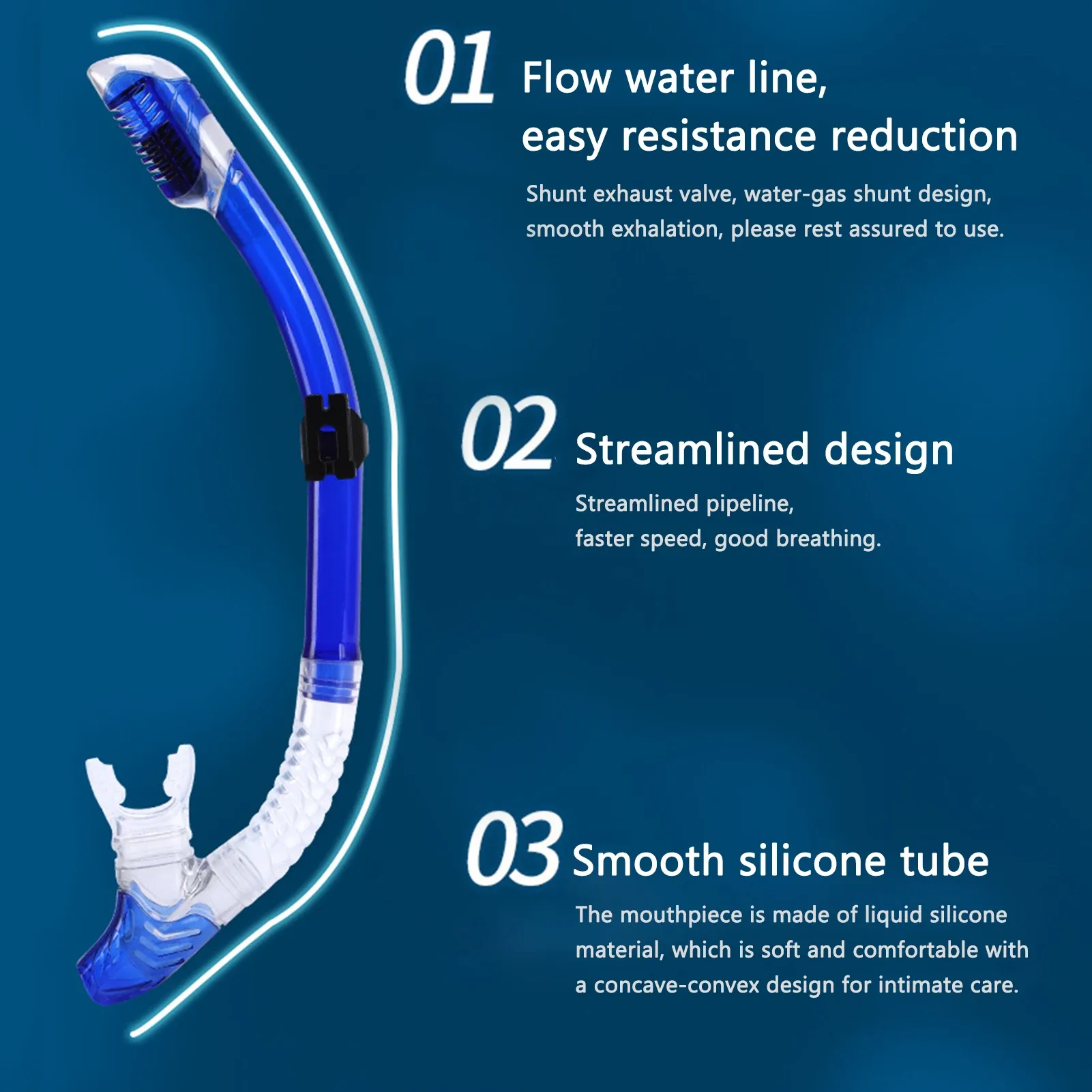 Équipement de plongée en apnée sans Silicone avec tuba sec de plongée en peau absolue, natation avec Tube respiratoire pour adulte