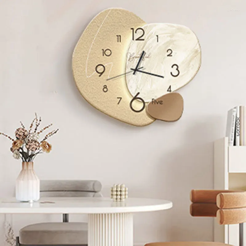 Wall Clocks Luminous Xenomorph Design Luxury Art Mural Living Room Digital Clock Chinese Style Reloj De Pared Decor