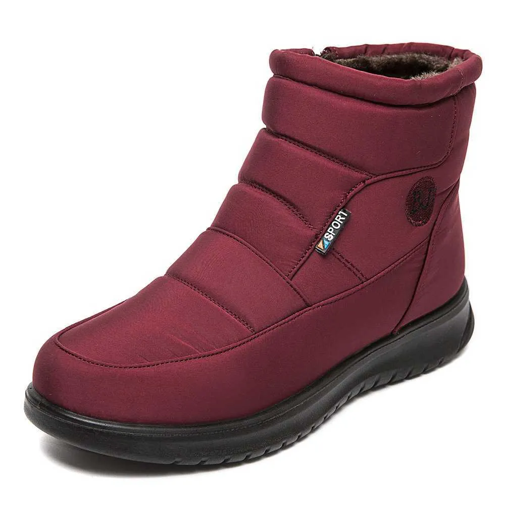 HBP Non-Brand New stijl katoen gewatteerde vrije tijd lage buis platte hak Koreaanse winter korte buis snowboots dames grote maat winterschoenen