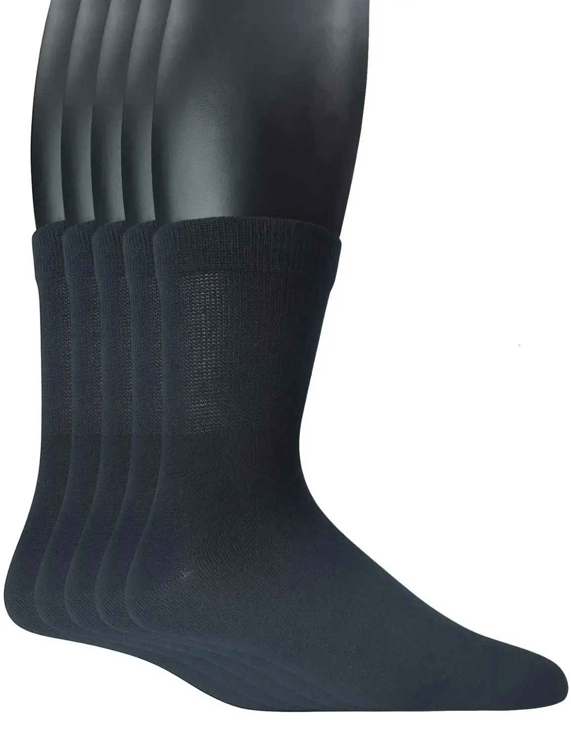 Yomandamor Мужские 5 пар бамбуковых носков для диабетиков/платочных носков с бесшовным носком и необязательным верхом 240319