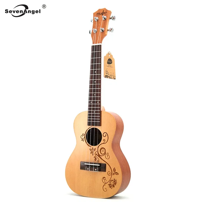 Gitarr 23 Ukulele Ingeman Spruce Top Sapele Back Side Concert Acoustic Small Guitar String Instruments Electric Ukewith Pickup EQ