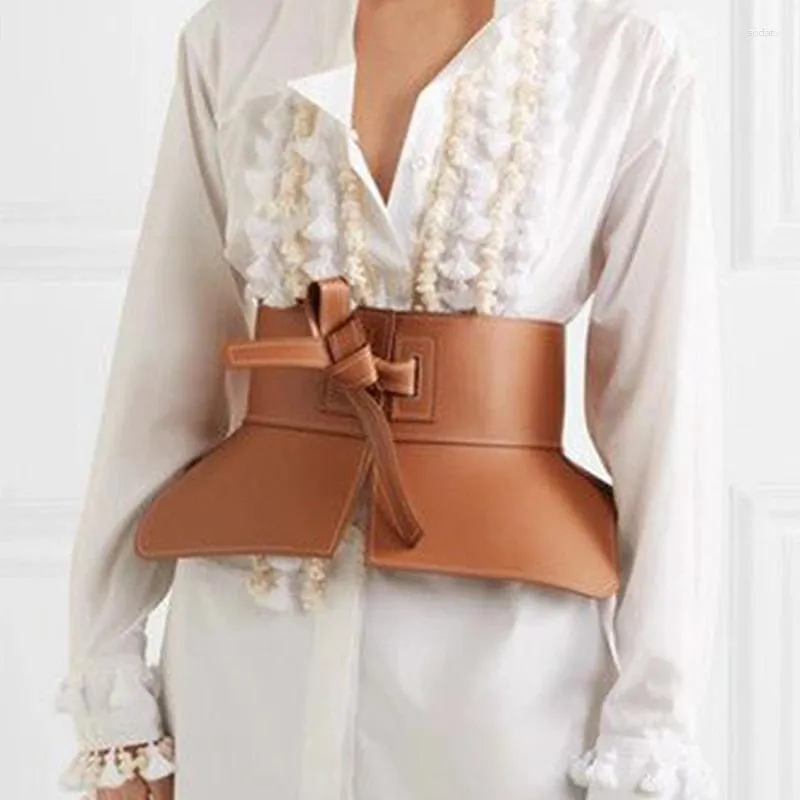 Wide Waist Belt Womens Fashion Leather Knot... From Sodatx  display picture 1